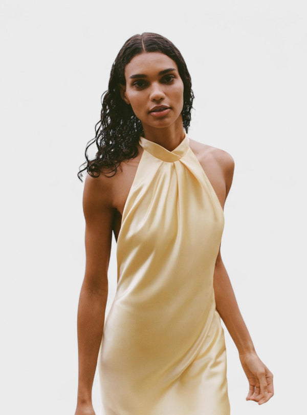 Gala - Vestido Halter Satinado