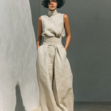 Marieta | Conjunto minimalista de blusa sem mangas e calças largas