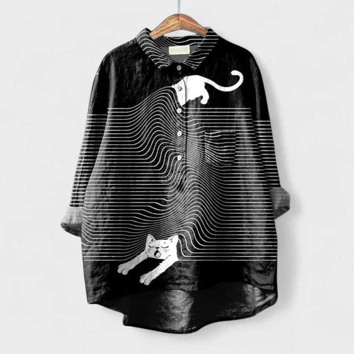 Elisabete - Camisa com padrões para senhora