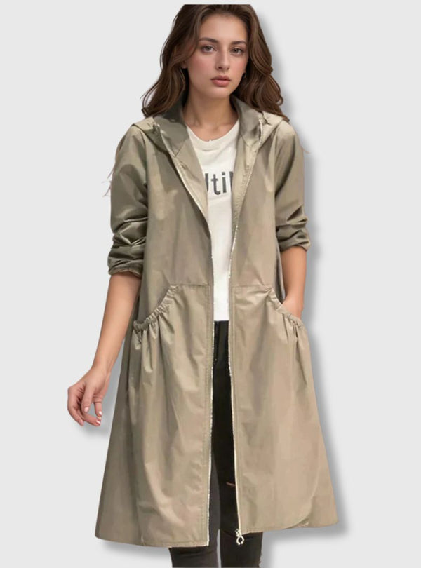 Roberta - Gabardina comprida para conforto