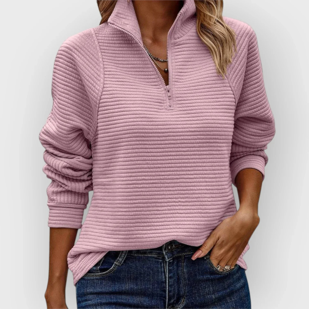 Bruna - Camisola elegante com meio fecho