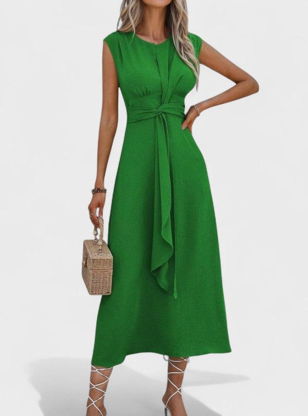Emilia - Vestido maxi elegante sem mangas e gola redonda