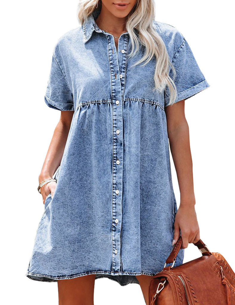 Jane | Vestido Camisa de Denim