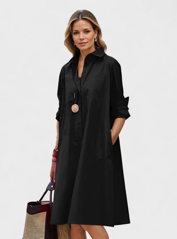 Cárla – Vestido Preto com Bolsos