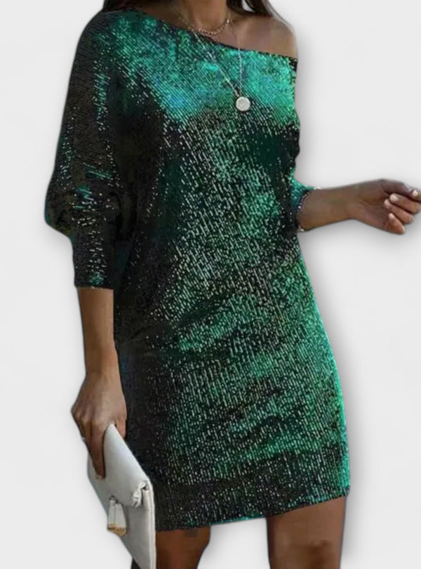 Vestido de festa com lantejoulas