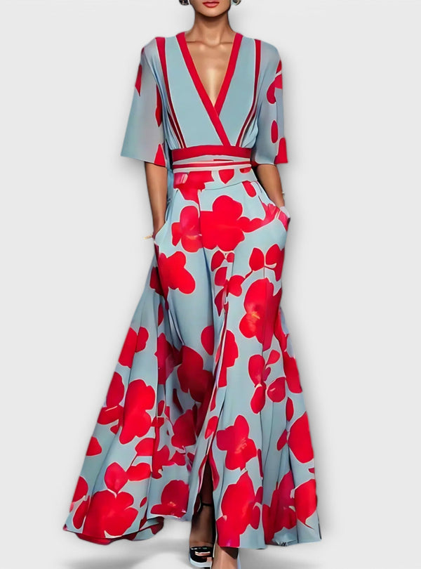Isabela - Vestido elegante com motivos florais