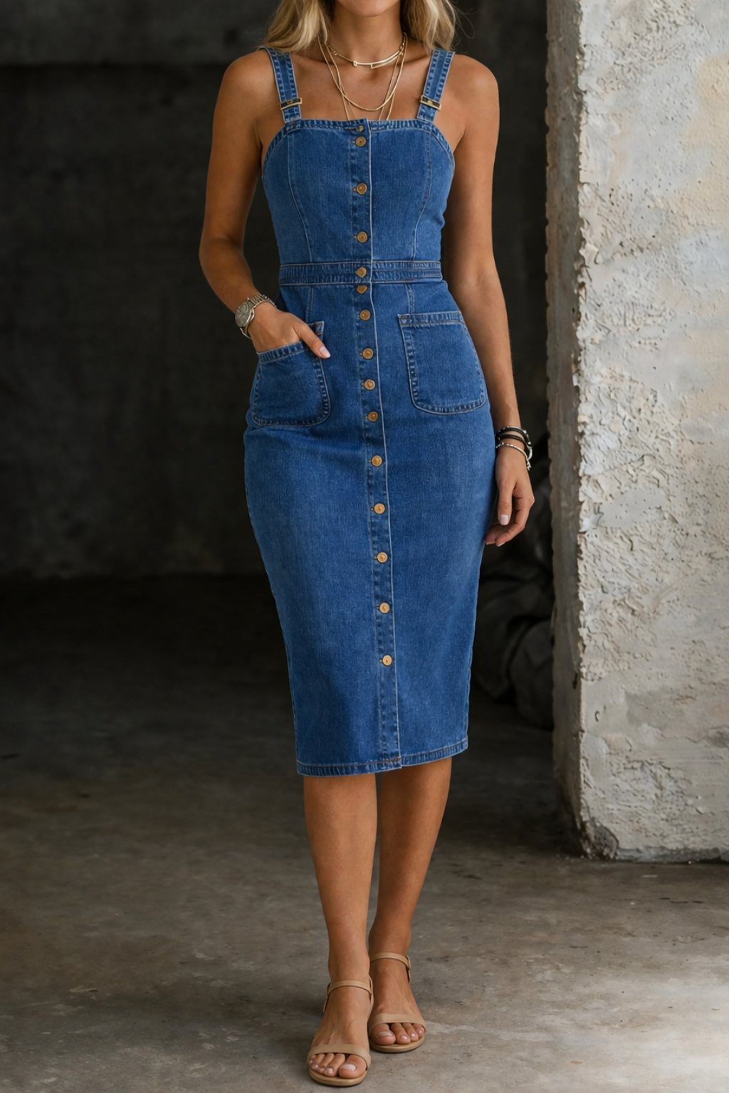 Indira | Vestido de Jeans com Botões