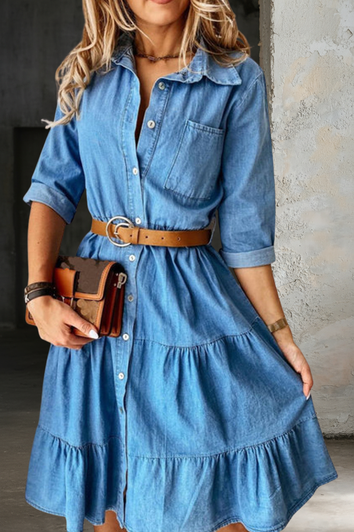Barbara | Vestido de Denim Casual Elegante