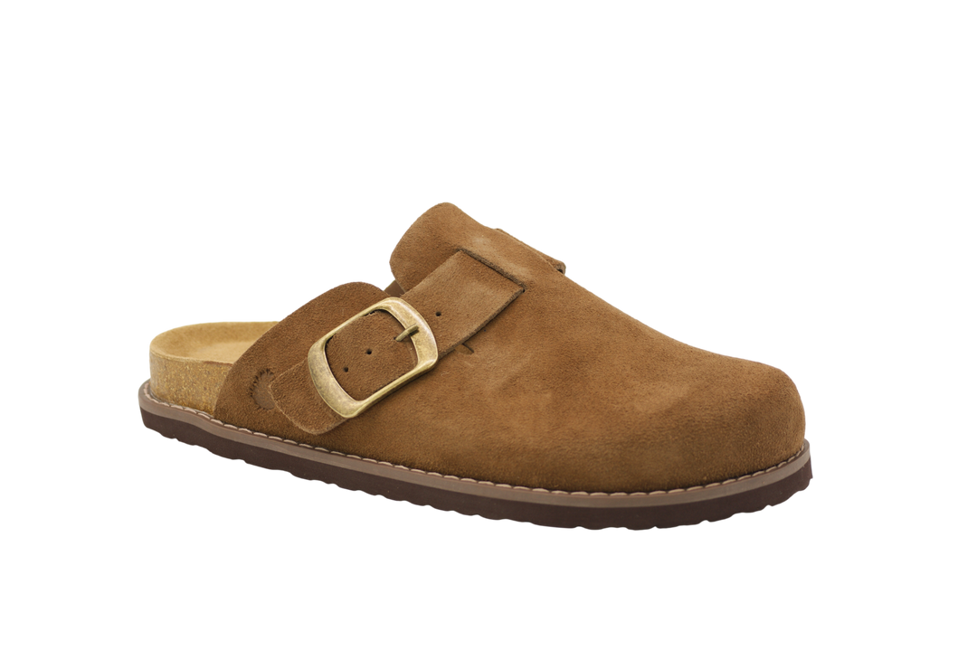 3123 | Clogs de camurça com fivela