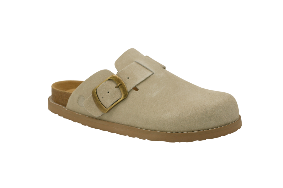 3123 | Clogs de camurça com fivela