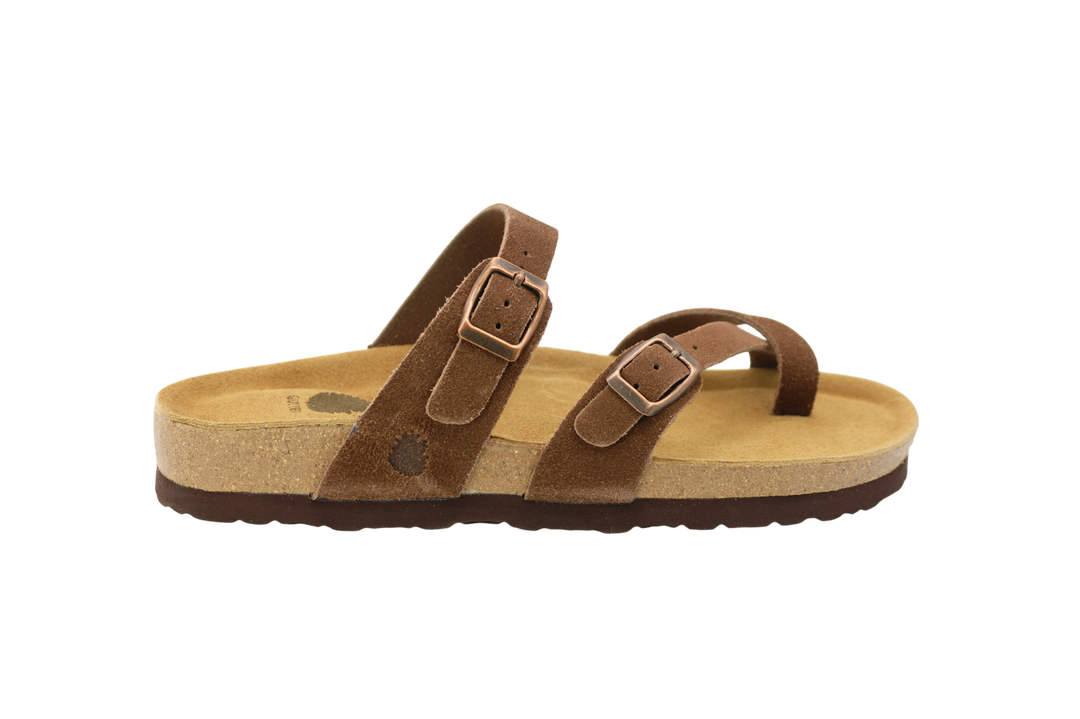 3130 | Chinelo de camurça com fivelas