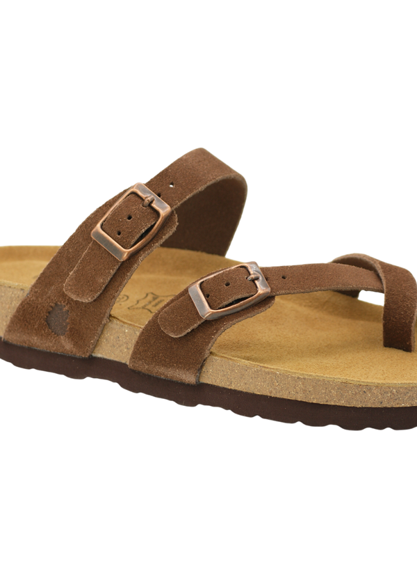 3130 | Chinelo de camurça com fivelas