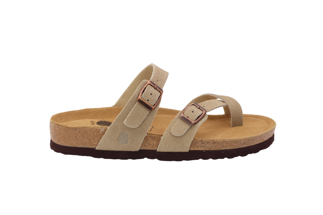 3130 | Chinelo de camurça com fivelas