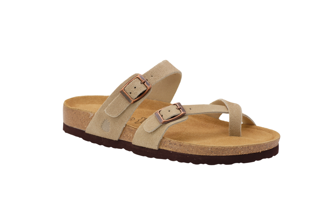 3130 | Chinelo de camurça com fivelas