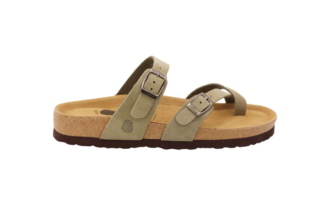 3130 | Chinelo de camurça com fivelas