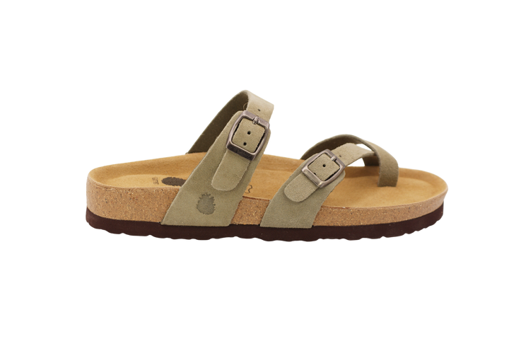 3130 | Chinelo de camurça com fivelas