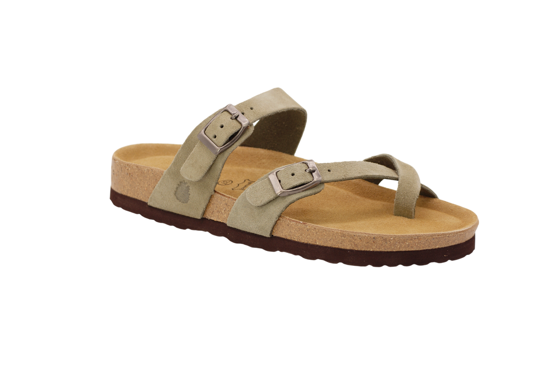 3130 | Chinelo de camurça com fivelas