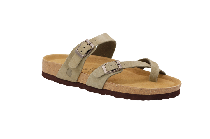 3130 | Chinelo de camurça com fivelas