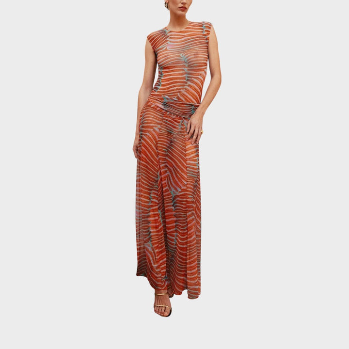 Fabiana - Body Elegante com Saia Comprida