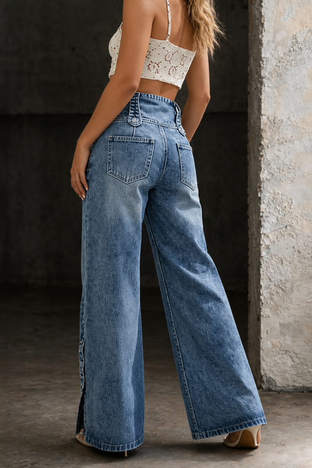 Mia | Jeans de Cintura Alta com Fendas
