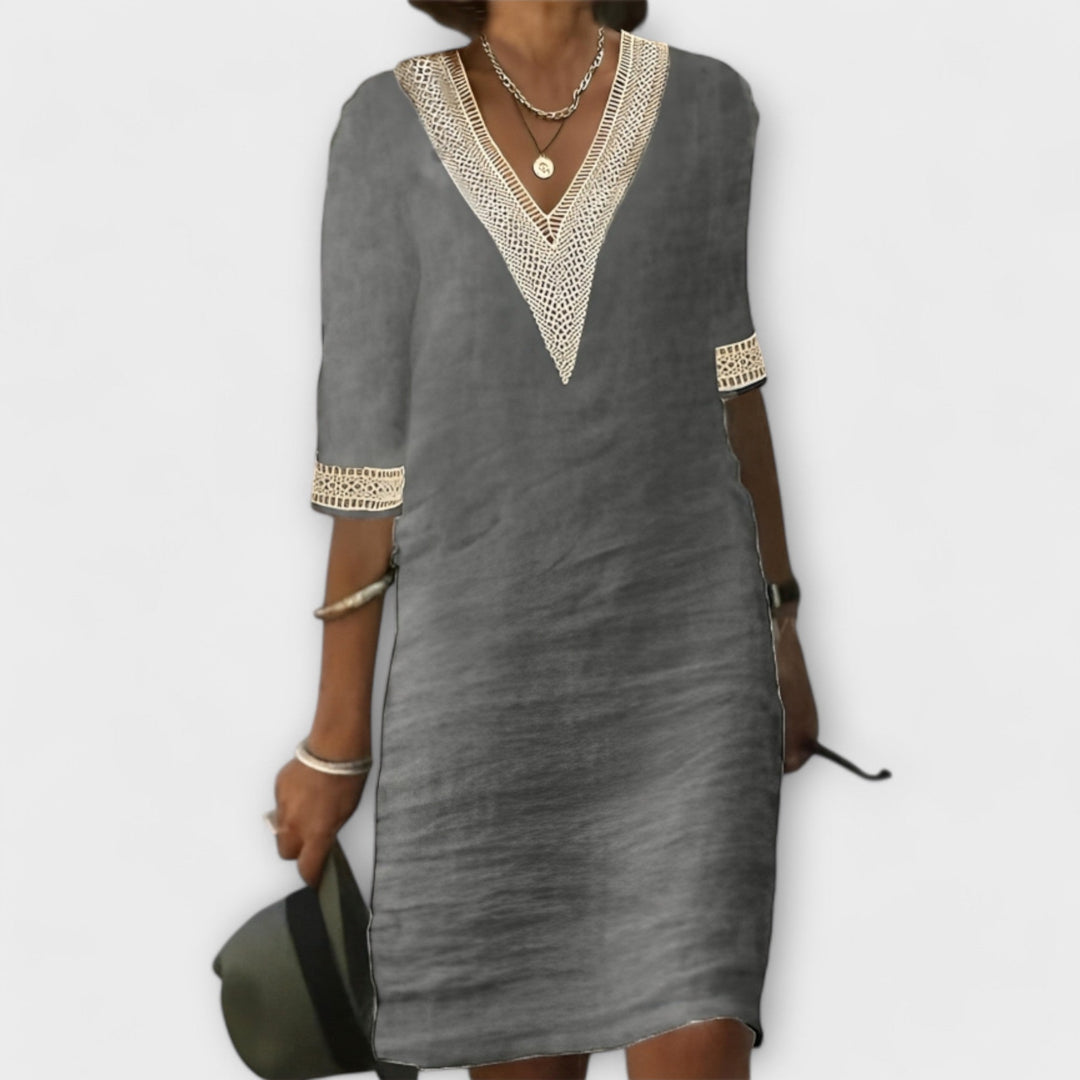 Mariana - Vestido feminino de algodão e linho