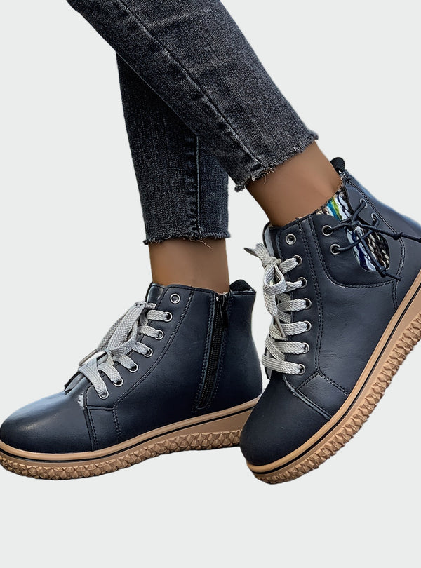 Botas de couro ortopédicas de cano baixo