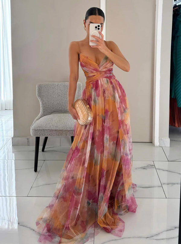 Giselle - Deslumbrante vestido com padrão floral