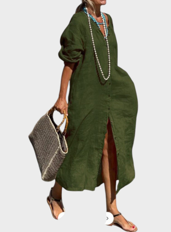 Vera - Vestido de linho de algodão