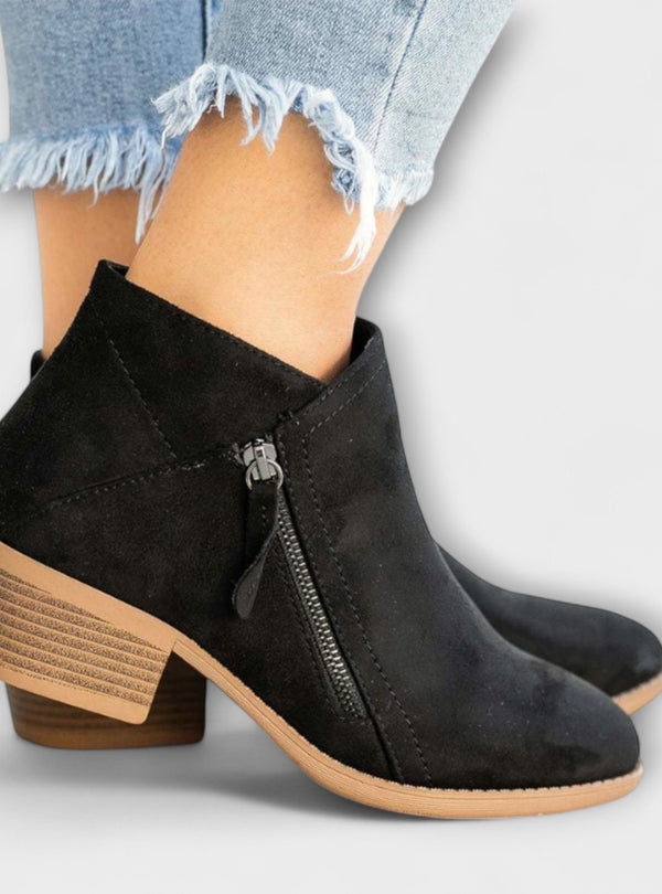 Larissa - Botas Camurça com salto largo