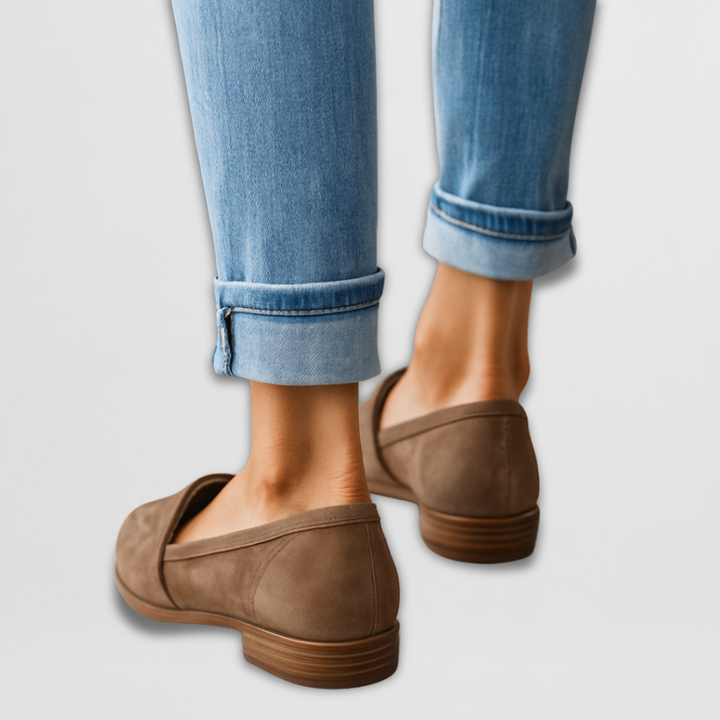 Andresa – Mocassins de camurça macia para mulher