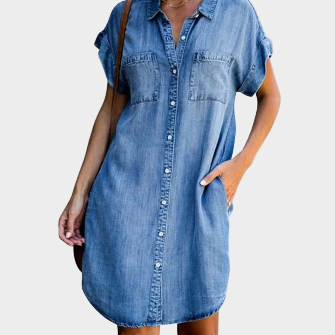 Vestido de ganga descontraído