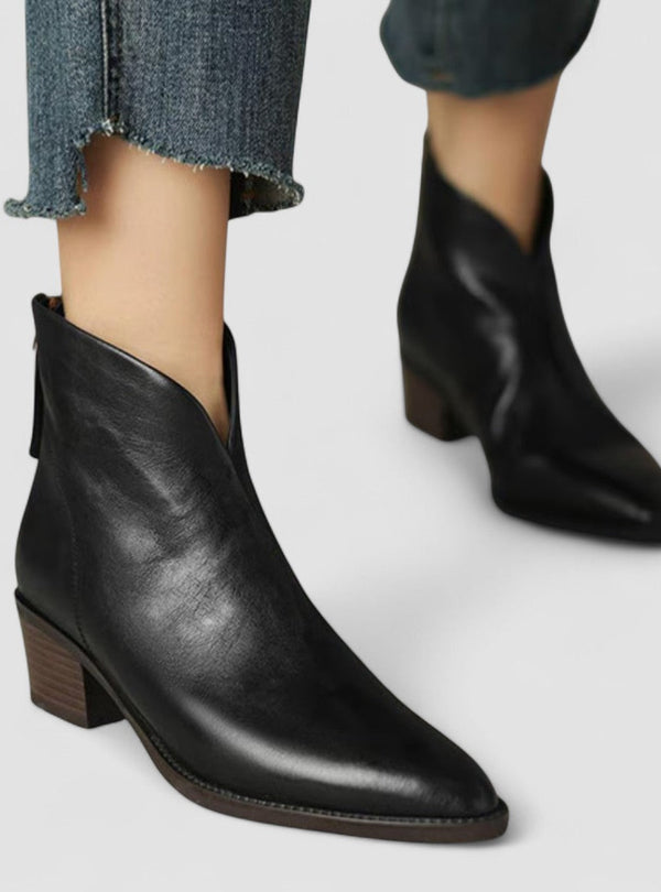 Camila - Botins de Luxo com Salto Baixo