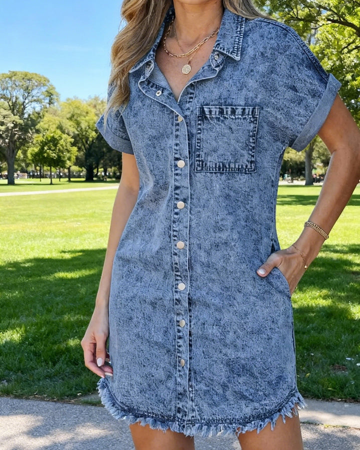 Kaelia | Vestido Camisa de Denim