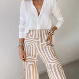 Conjunto de Pantalona Elegante Ema – Inclui Blusa e Cinto
