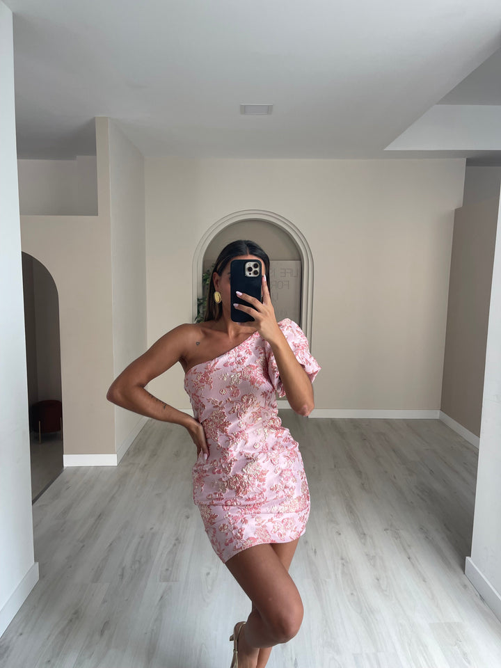 Lara- Vestido Texturado Com manga