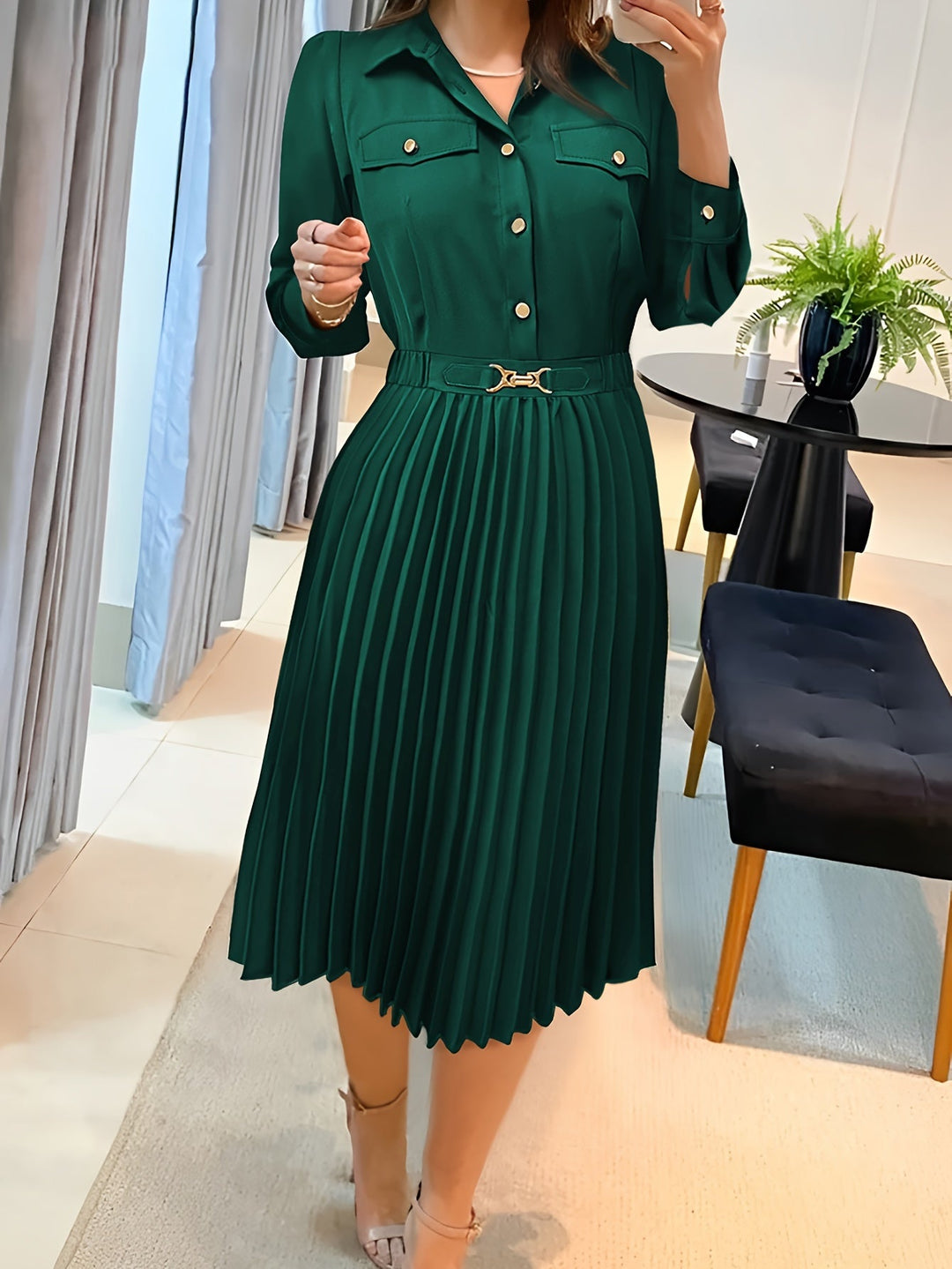 Andreia - Vestido Formal de Algodão