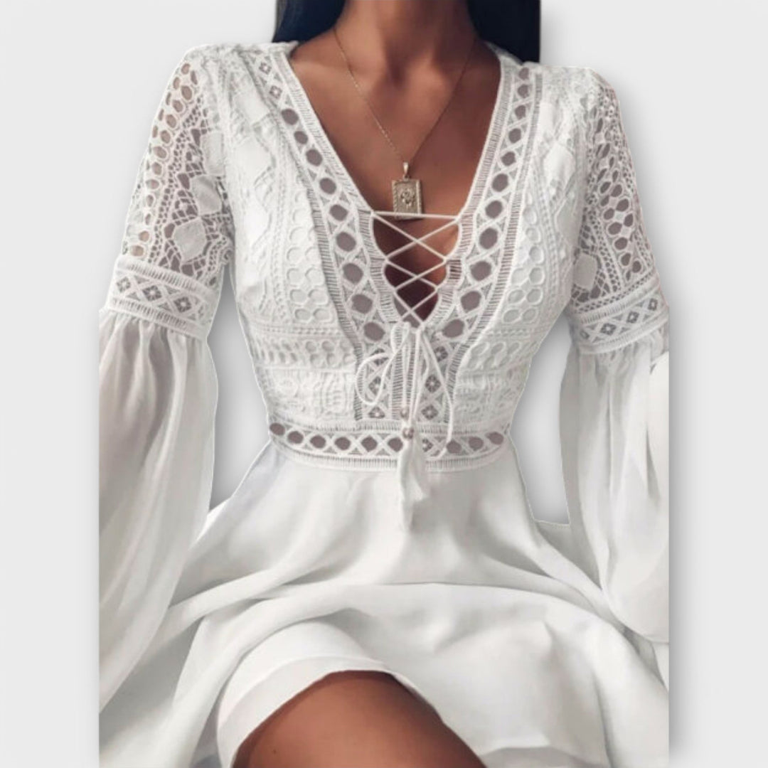 Paula - Vestido Boho Curto Perfeito