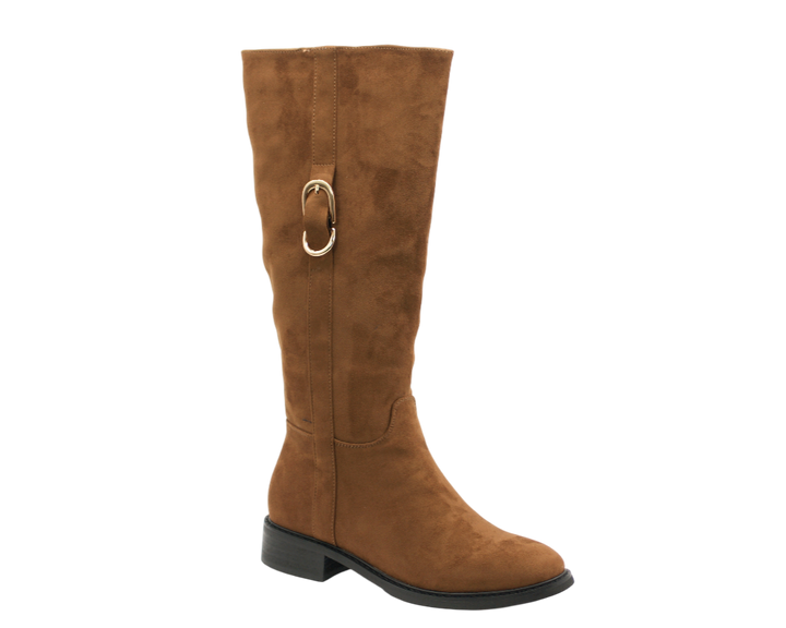 185 | Bota Cavaleira Com Aplique Dourado