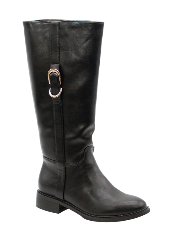 185 | Bota Cavaleira Com Aplique Dourado