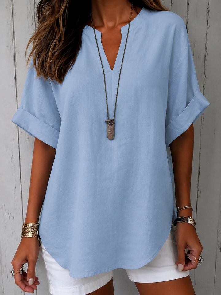 Emma™ – Blusa Casual Lisa de Manga Curta