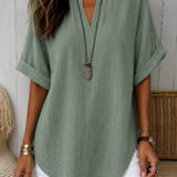 Emma™ – Blusa Casual Lisa de Manga Curta