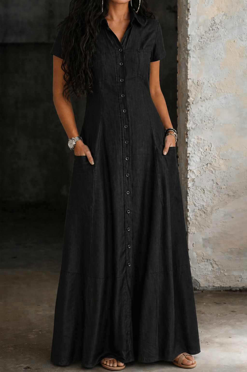 Hera | Vestido de Denim Longo