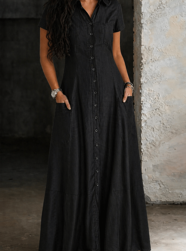 Hera | Vestido de Denim Longo