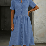 Carol | Vestido de Denim de Manga Curta