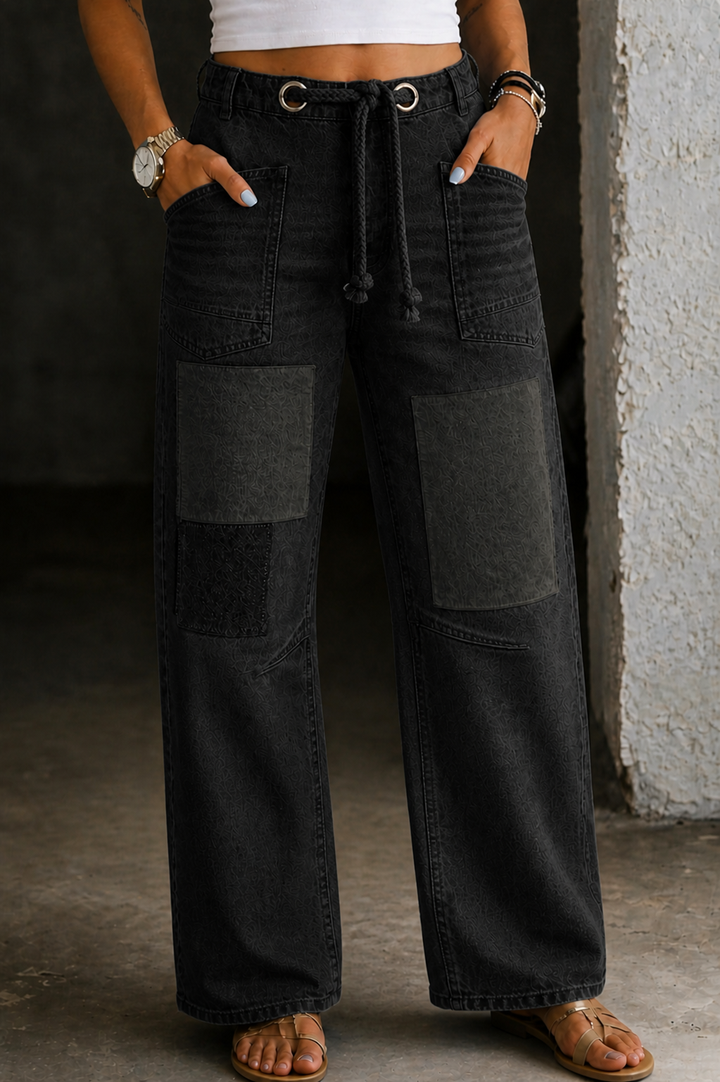 Margaret | Jeans com Corda de Patchwork