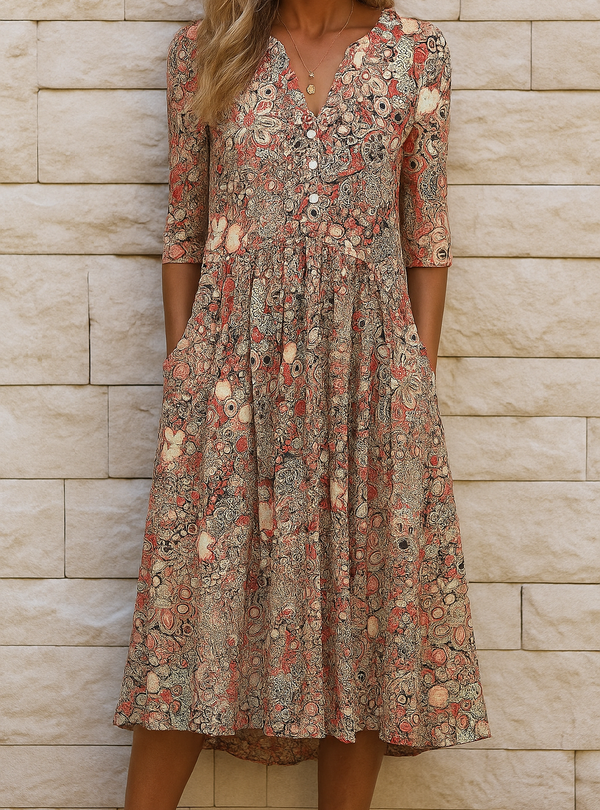 Elisa | Vestido Midi Estampado