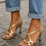 Elisabetta | Sandálias Douradas Estilo Verão