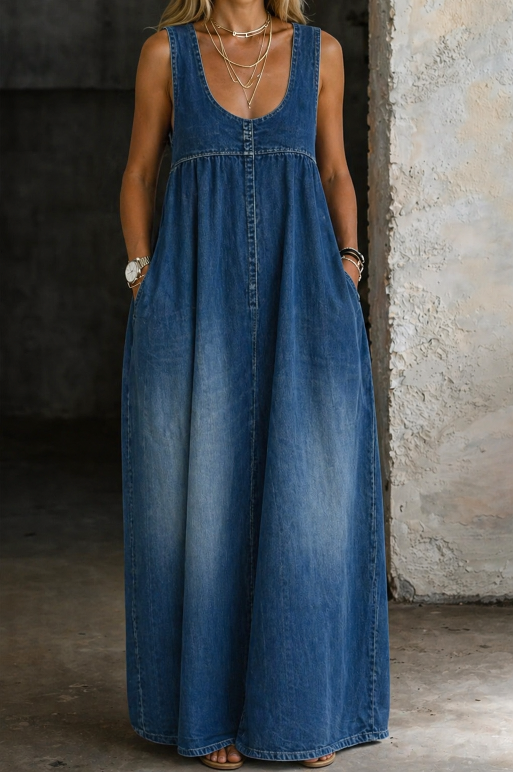 Veronica | Vestido de Denin Larguinho