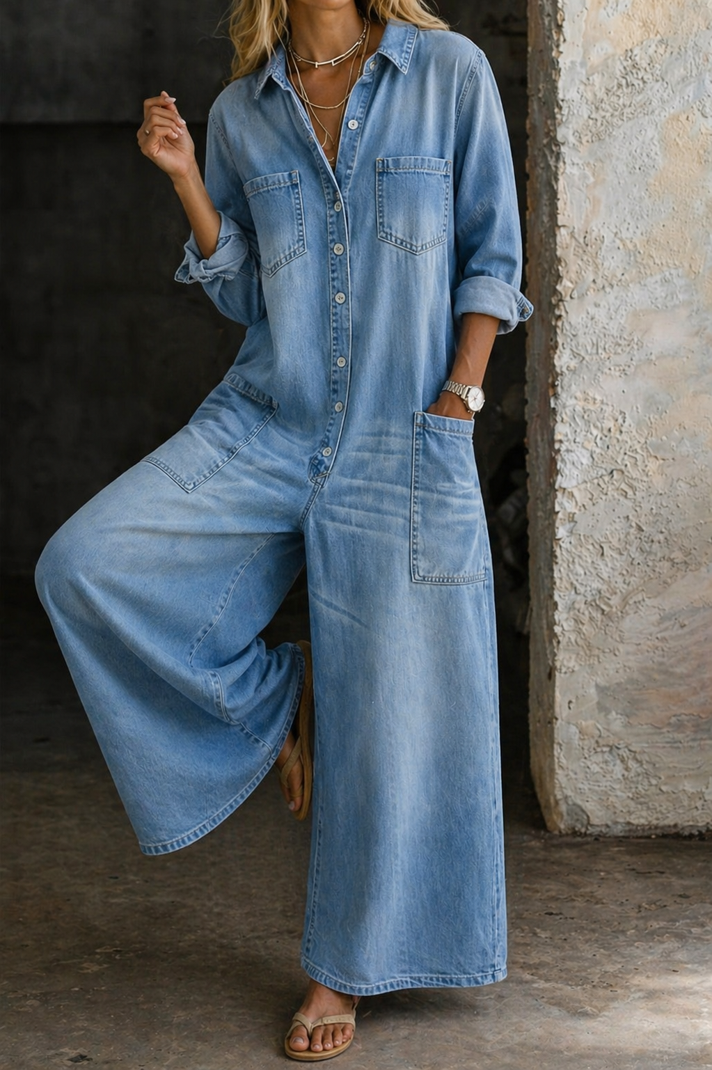Vivienne | Macacão Casual em Denim