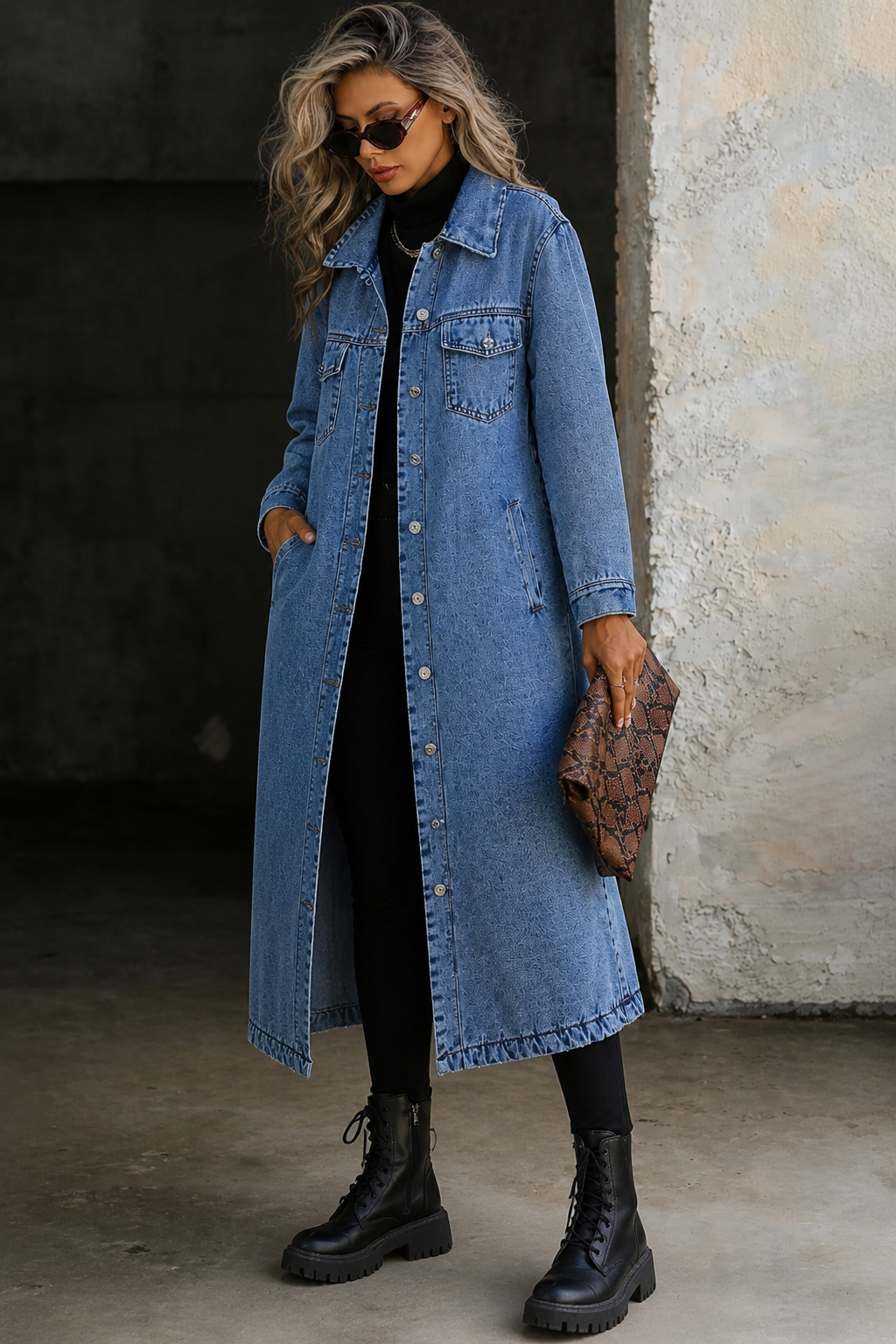 Maya | Casaco de Denim Longo e Estiloso